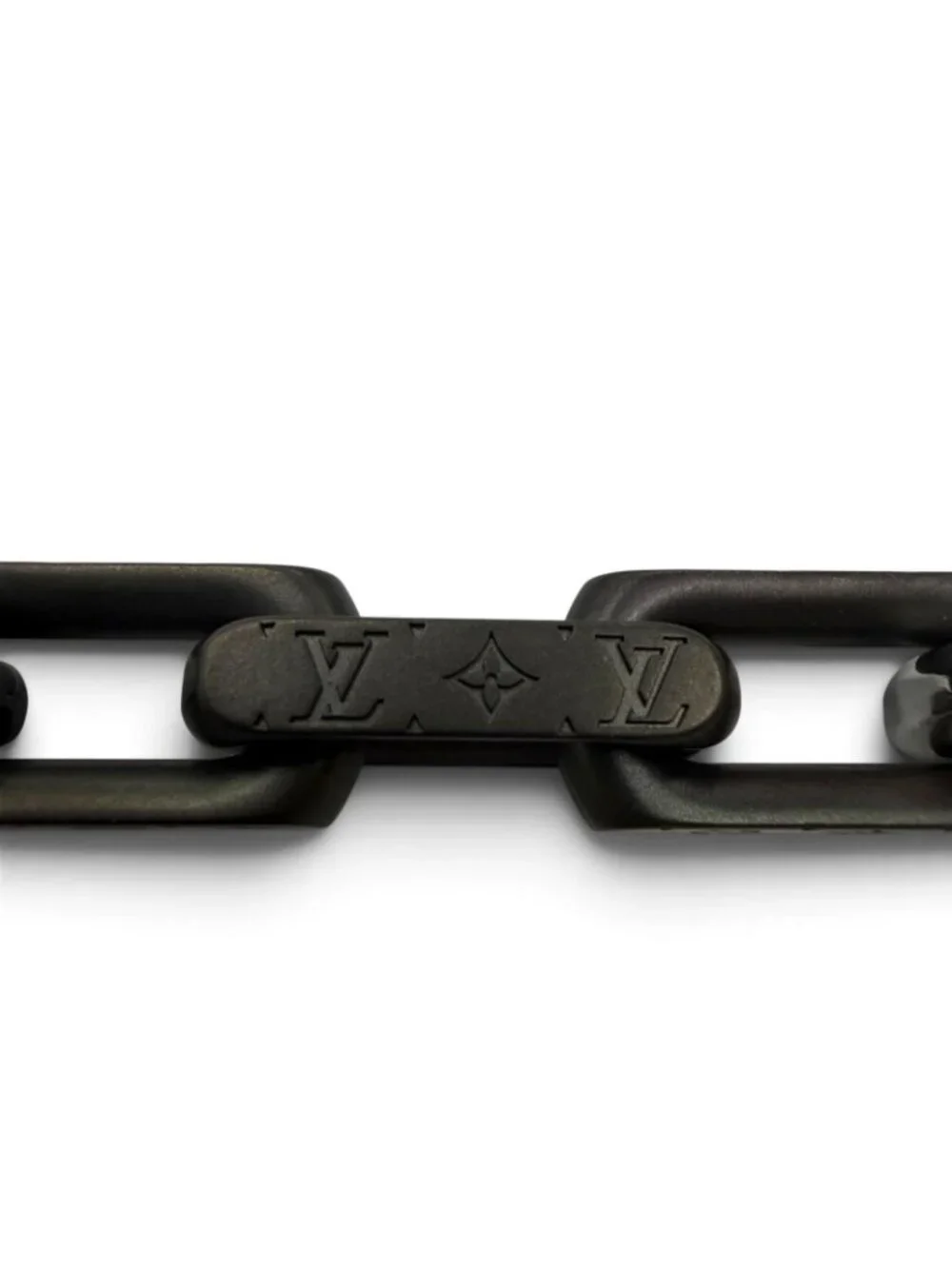 Louis Vuitton Bracelet Monogram Chain Silver Black
